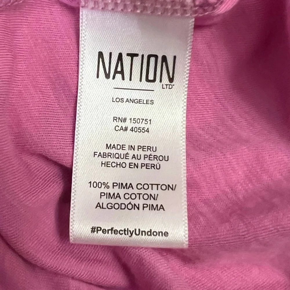 Nation LTD Cameo Notched Ruffle Top in Prom Date Pink Size Small - Picture 8 of 10